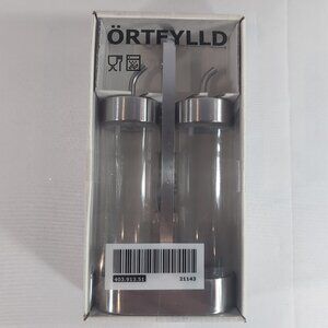 IKEA ORTFYLLD 403.913.512 Set Oil & Vinegar Cruet Stainless Steel Silver Brushed